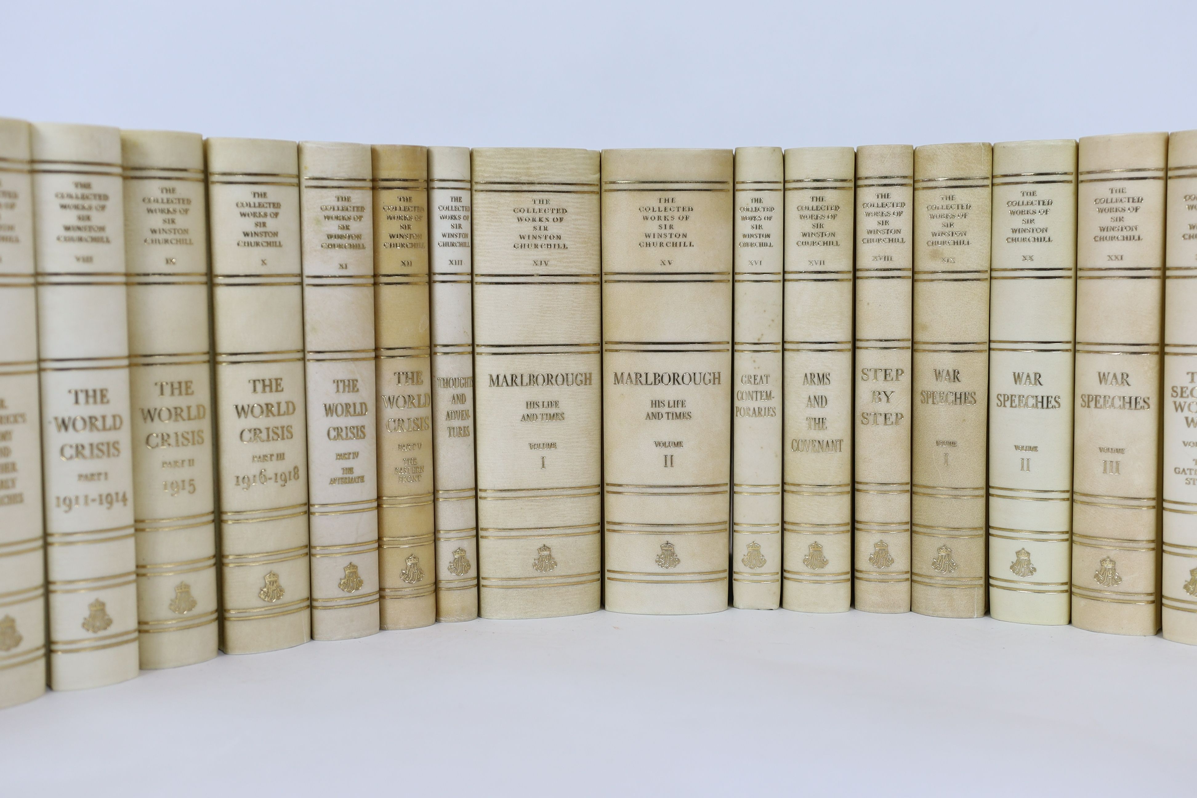 Churchill, Winston Spencer (1874-1965). The Collected Works ... Centenary Edition. London: Library of Imperial History, 1973-1975. Limited edition, number 373. The centenary edition was to be published with a limitation